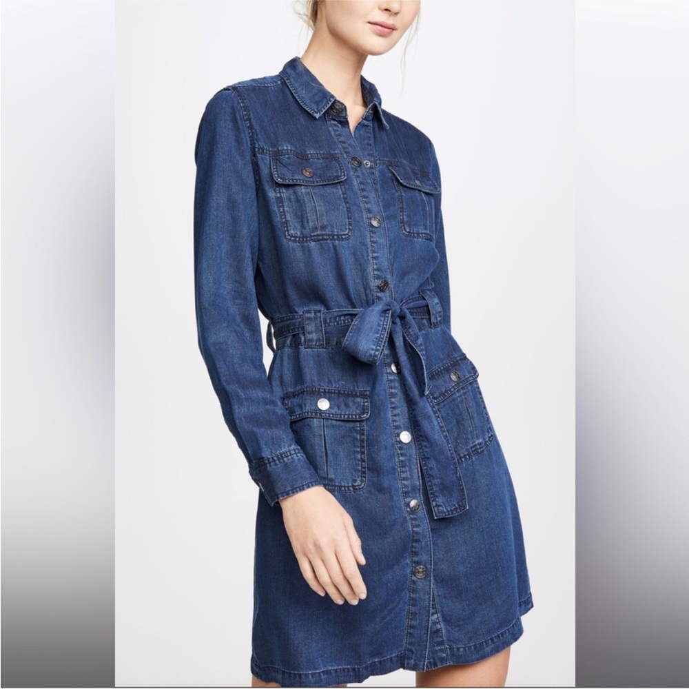 Rails Riley Denim Shirt Dress in Dark Blue